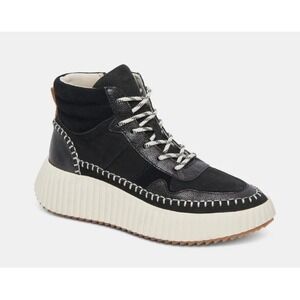 Dolce Vita Sneakers High Top Platform Leather Booties Black Women's Size 8.5 NEW